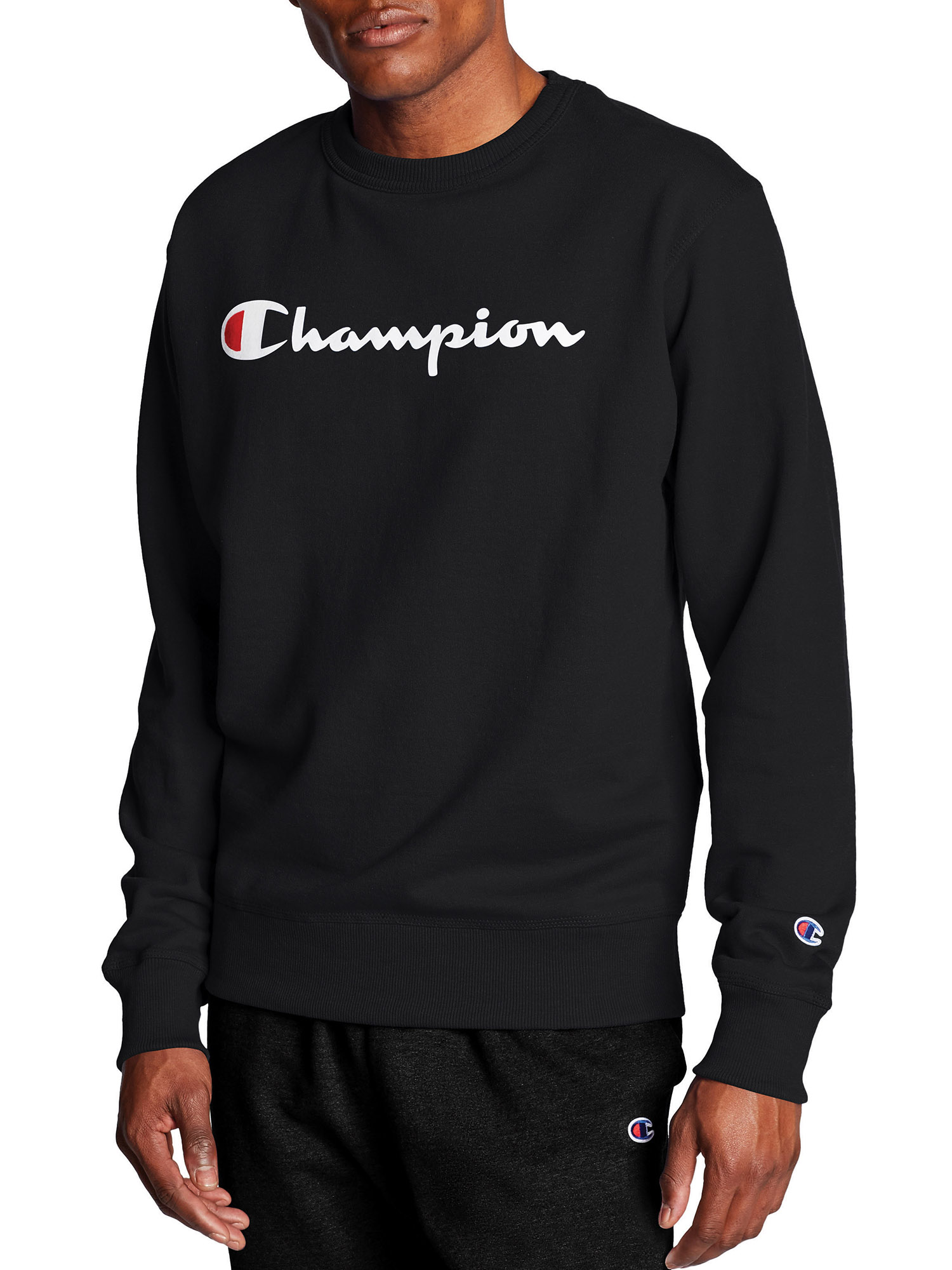 Champion Men's and Big Men's Powerblend Logo Crewneck Sweatshirt, up to size 2XL - image 1 of 4