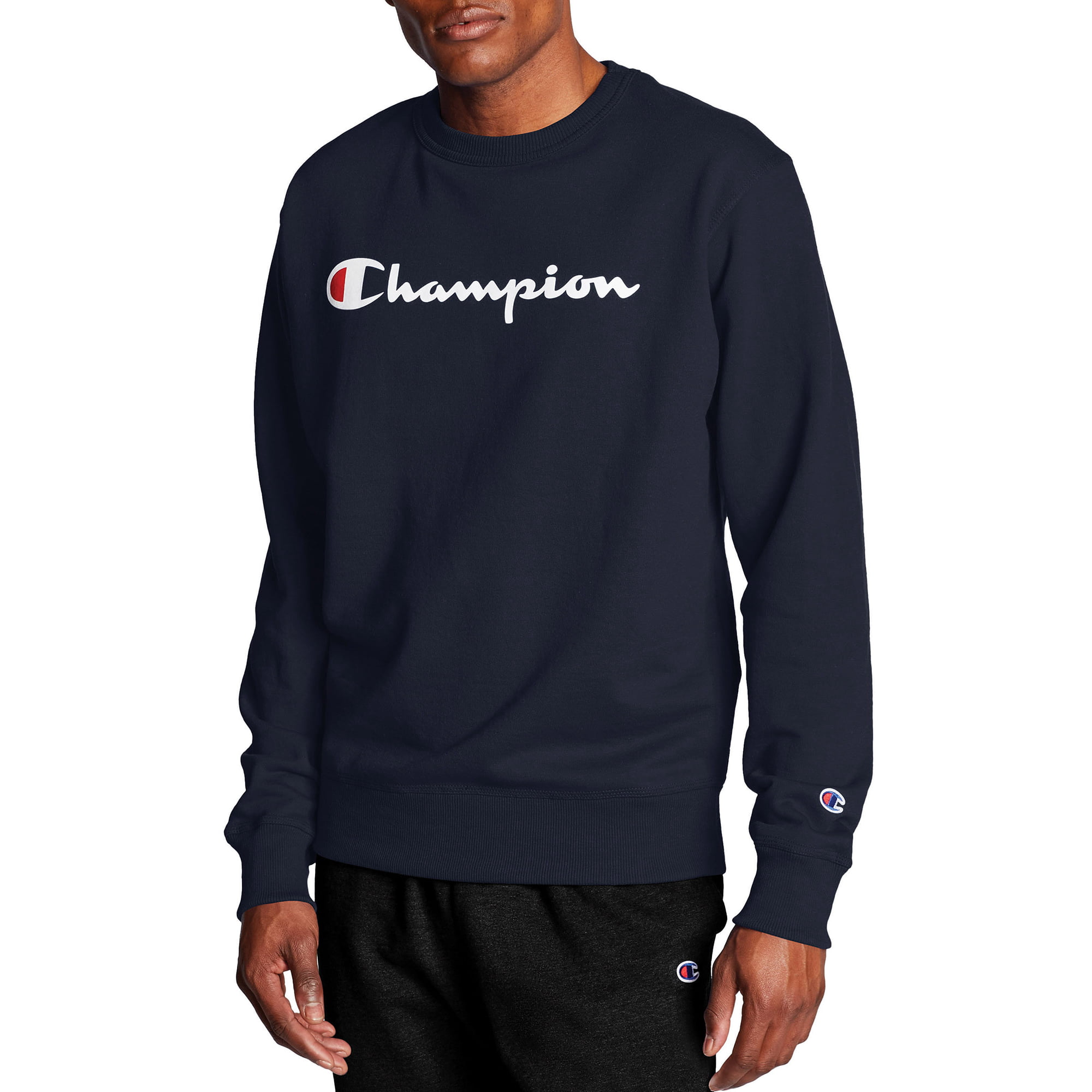 Champion Men's and Big Men's Powerblend Logo Crewneck Sweatshirt, to size 2XL - Walmart.com