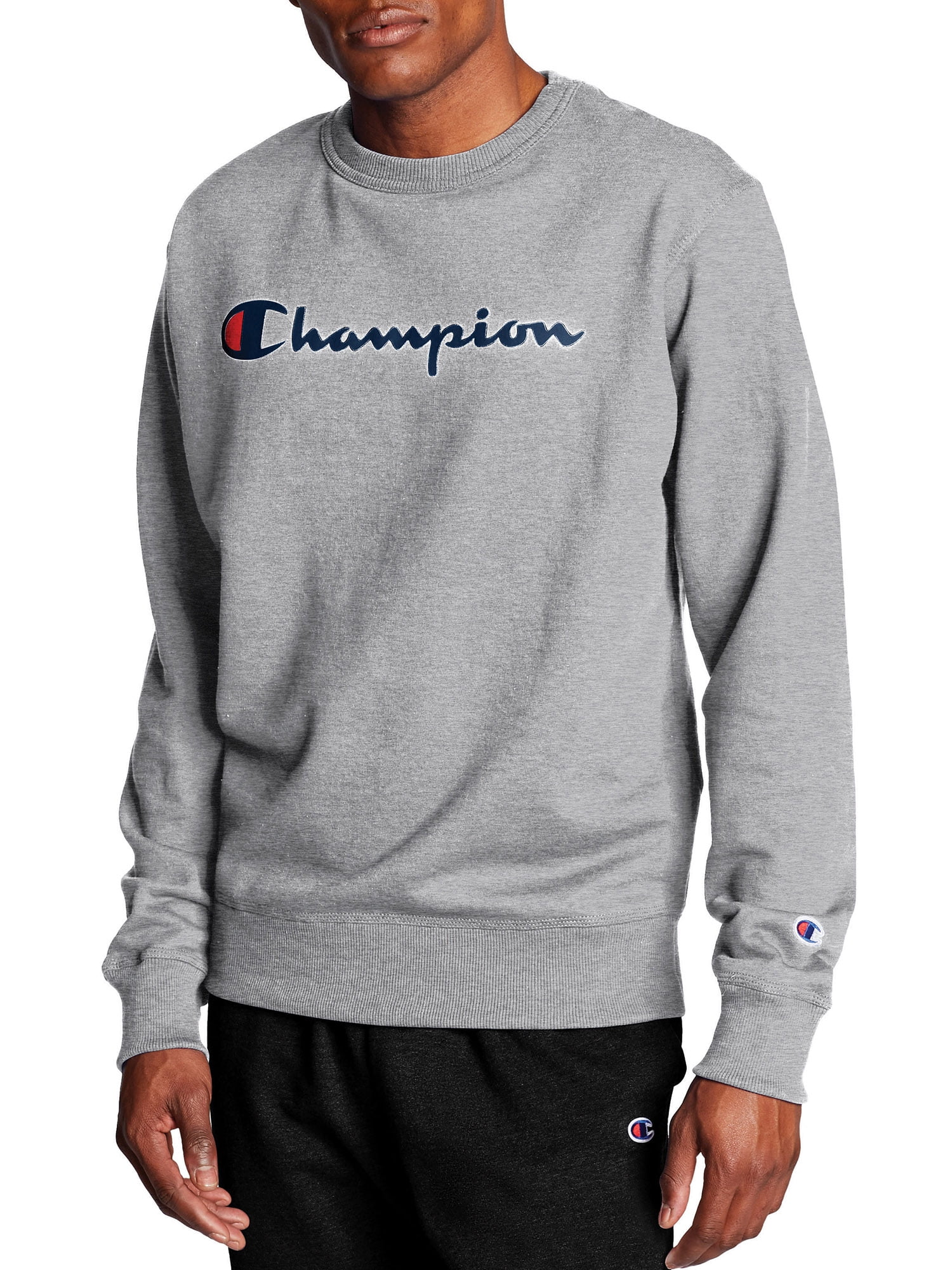 Champion Men's and Big Men's Powerblend Logo Crewneck Sweatshirt, up to  size 2XL 