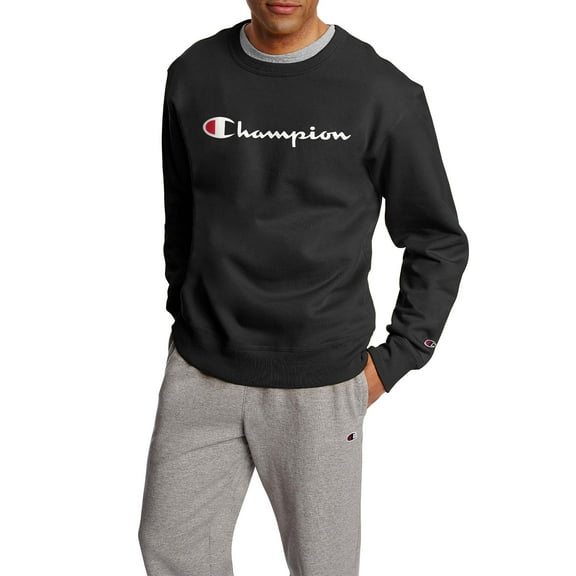 Champion Men's and Big Men's Powerblend Logo Crewneck Sweatshirt, up to size 2XL
