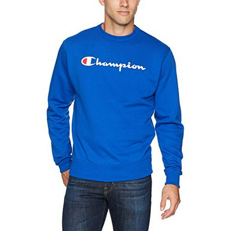 Champion Men\'s and Big Men\'s Sweatshirt, 2XL Powerblend to size up Crewneck Logo