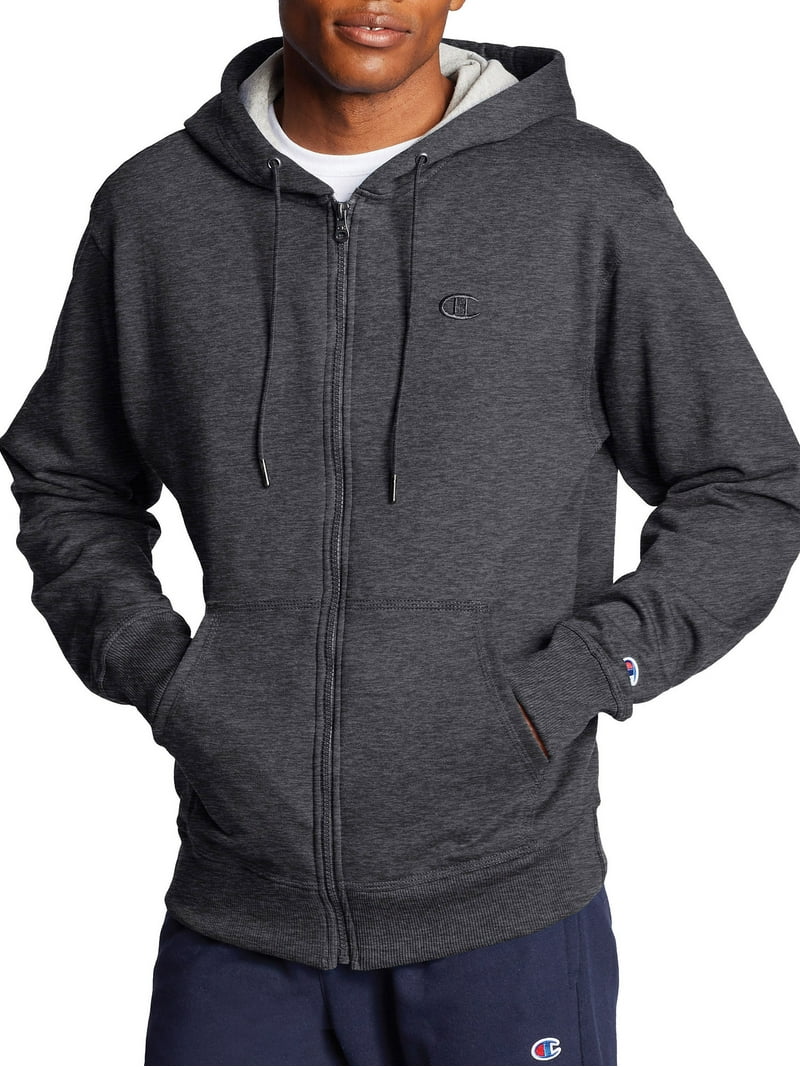Champion Navy Hoodie Medium グレー Champion Men's and Big Men's Powerblend Zip-Up Hoodie, Sizes up to