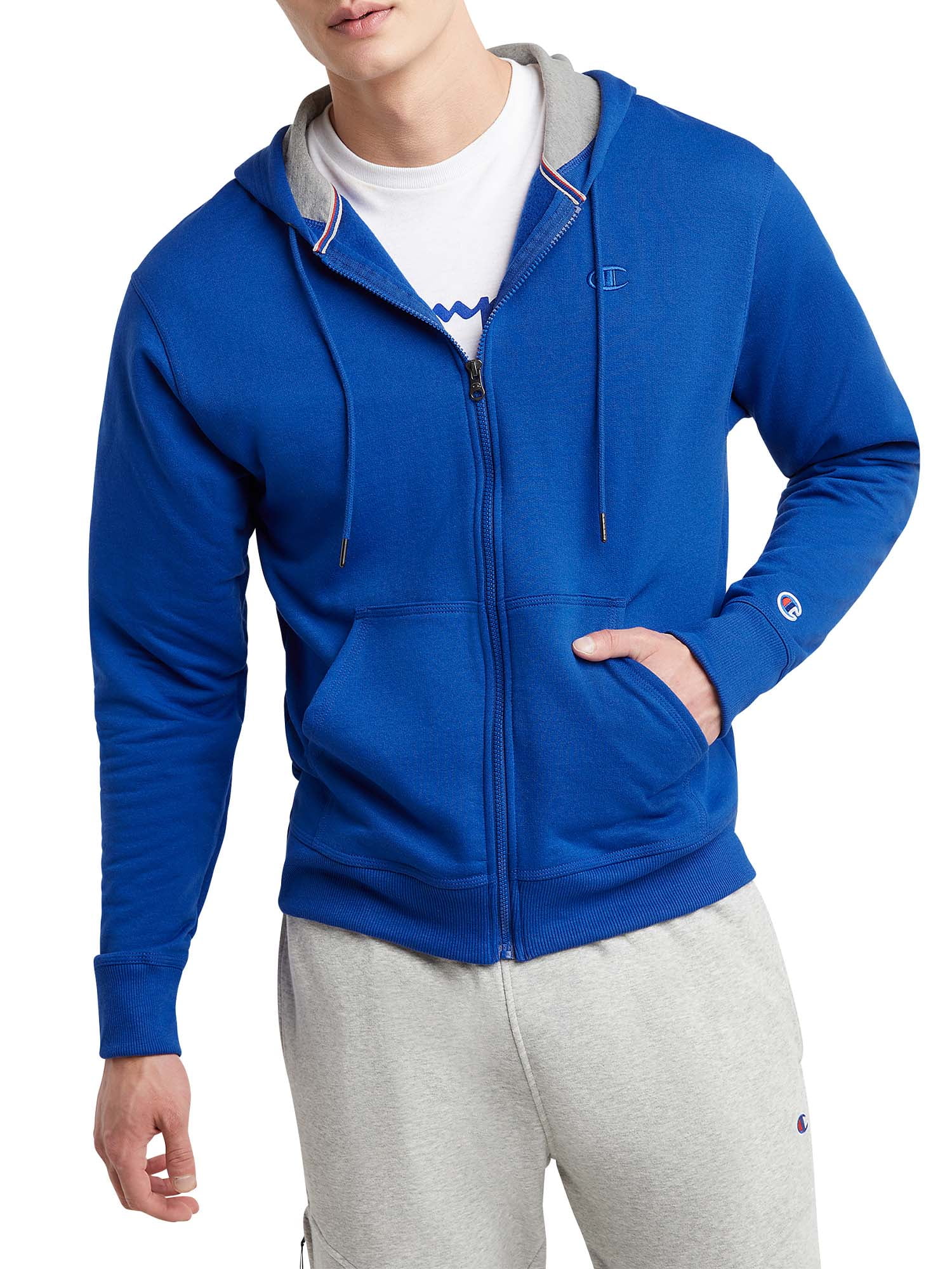 Champion Men S And Big Men S Powerblend Zip Up Hoodie Sizes Up To 2xl