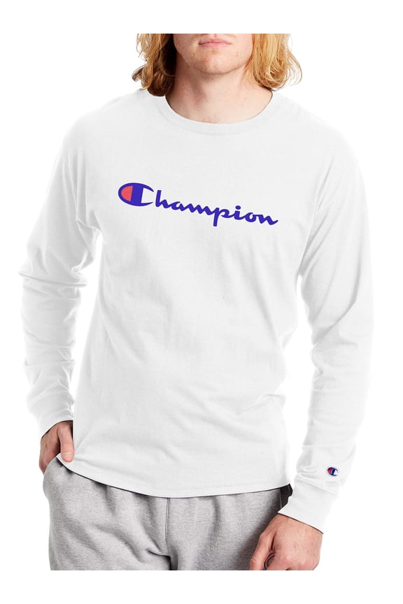 Men’s and Big Men's Script Logo Classic Graphic Long Sleeve T-Shirt, Sizes S-2XL