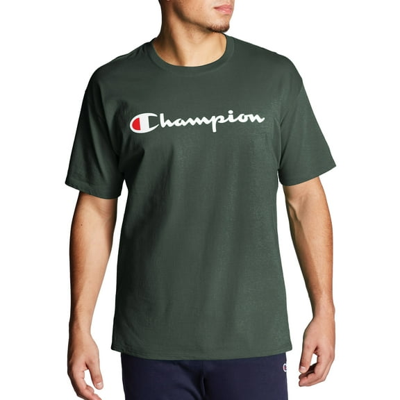 Champion Men's and Big Men's Script Logo Classic Jersey Graphic Tee Shirt, Sizes S-2XL