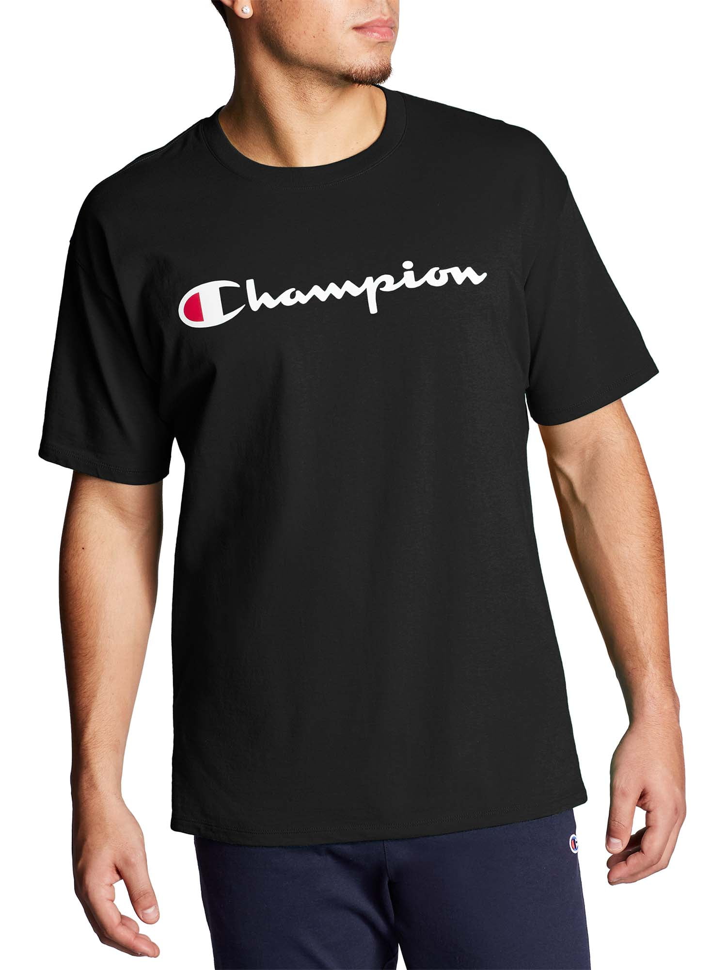 Slank Aanvrager restaurant Champion Men's and Big Men's Script Logo Classic Jersey Graphic Tee Shirt,  Sizes S-2XL - Walmart.com