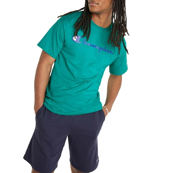 Champion Men's and Big Men's Script Logo Classic Jersey Graphic Tee Shirt, Sizes S-2XL