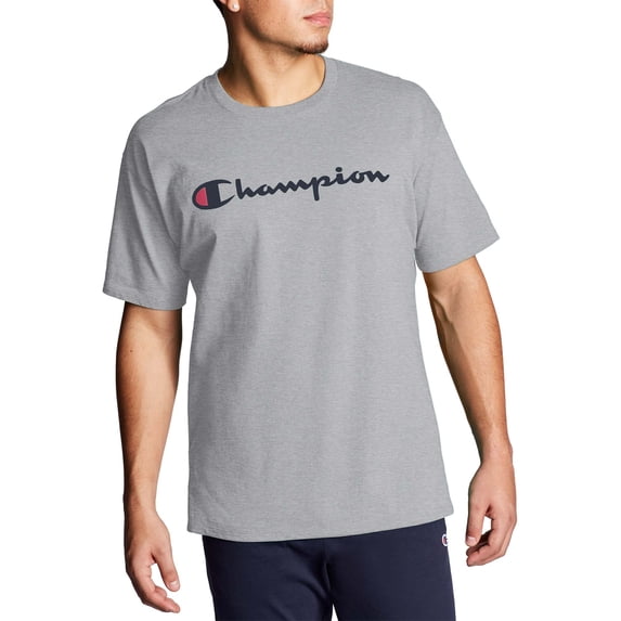 Champion Men's and Big Men's Script Logo Classic Jersey Graphic Tee Shirt, Sizes S-2XL