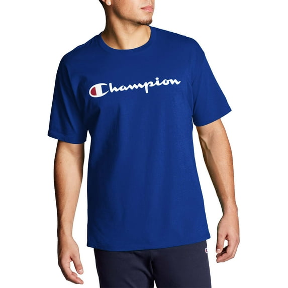 Champion Men's and Big Men's Script Logo Classic Jersey Graphic Tee Shirt, Sizes S-2XL