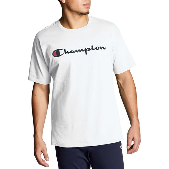 Champion Men's and Big Men's Script Logo Classic Jersey Graphic Tee Shirt, Sizes S-2XL