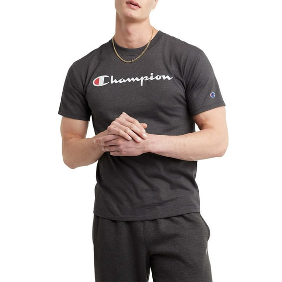 Champion Men's and Big Men's Script Logo Classic Jersey Graphic Tee Shirt, Sizes S-2XL