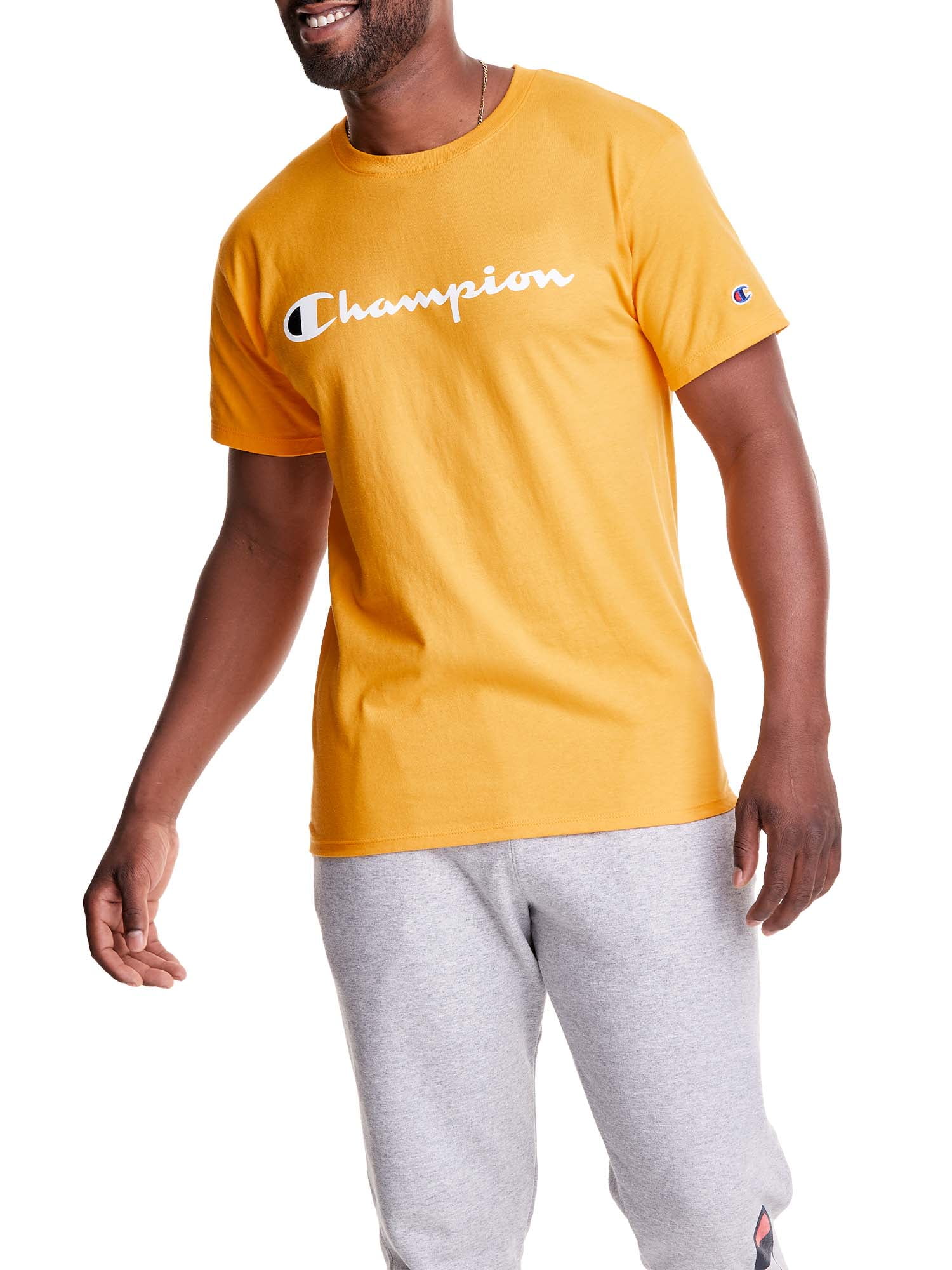 Champion Men's and Big Men's Script Logo Classic Jersey Graphic Tee Shirt, Sizes S-2XL