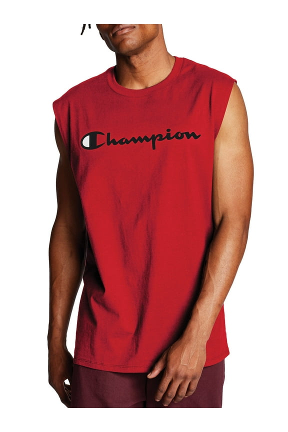 Men's and Big Men's Script Logo Classic Jersey Muscle Tee, Sizes S-2XL
