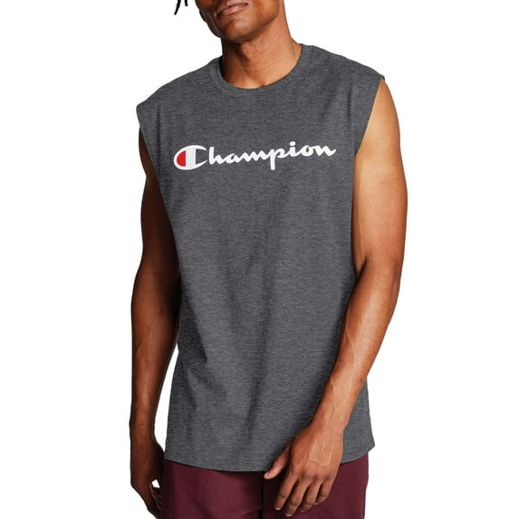 Champion Men's and Big Men's Script Logo Classic Jersey Muscle Tee, Sizes S-2XL