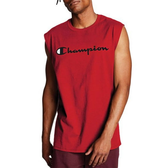 Champion Men's and Big Men's Script Logo Classic Jersey Muscle Tee, Sizes S-2XL
