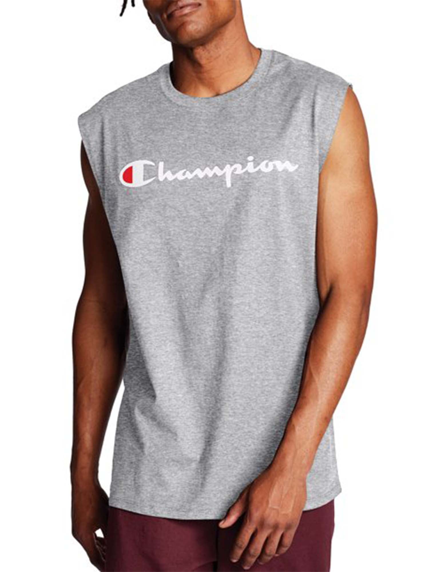 Champion Men s and Big Men s Script Logo Classic Jersey Muscle Tee