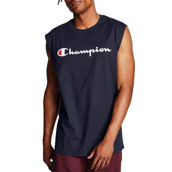Champion Men's and Big Men's Script Logo Classic Jersey Muscle Tee, Sizes S-2XL