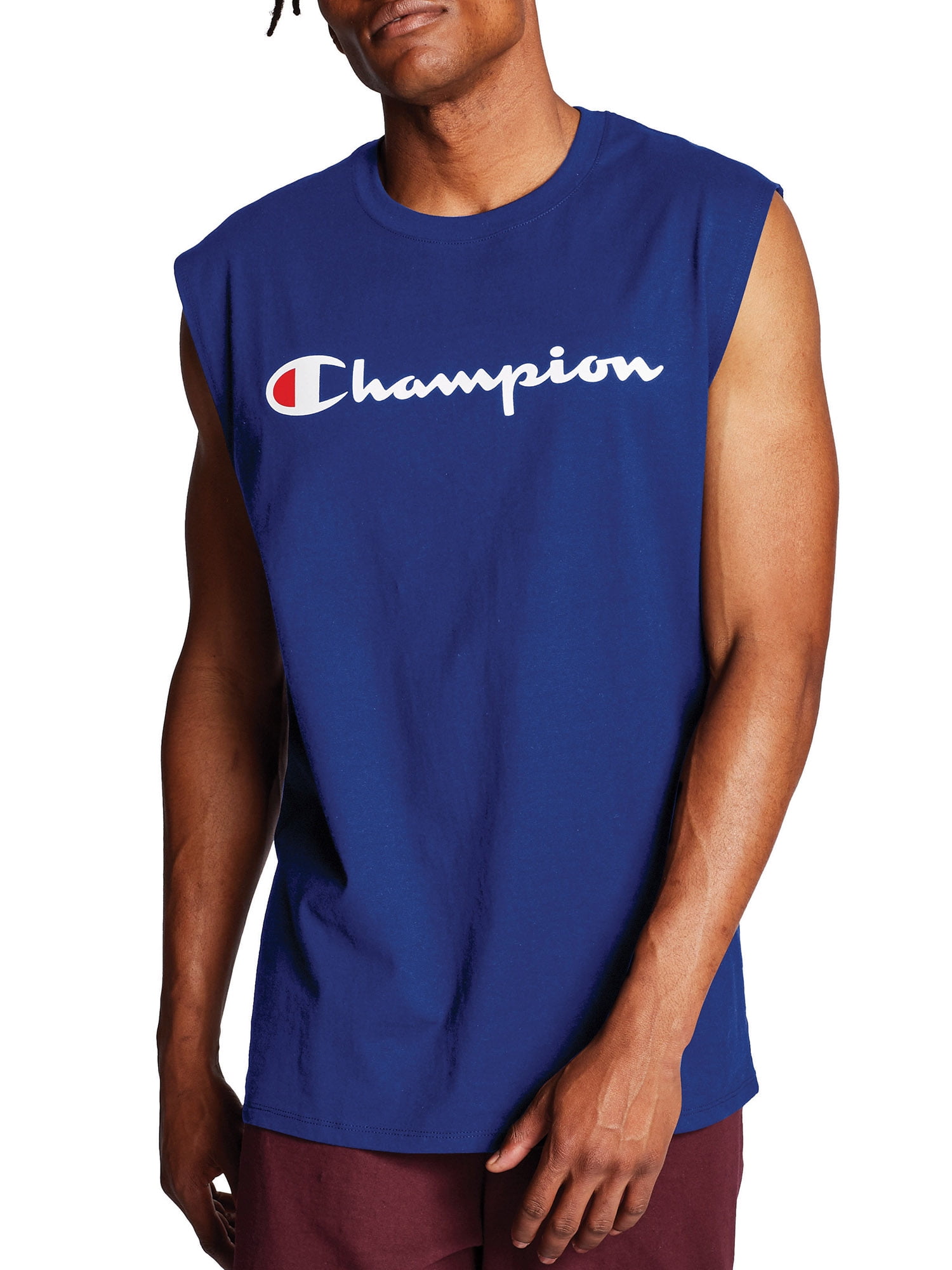 Champion Men's and Big Men's Script Logo Classic Jersey Muscle Tee ...