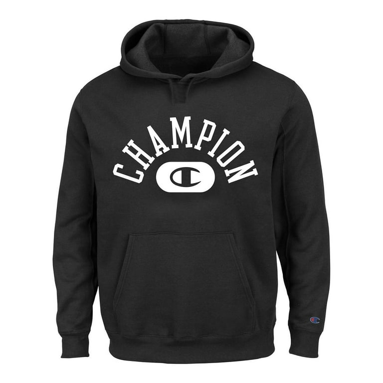 Champion Mens Arch Logo Vintage Varsity Hoodie Sweatshirt BLK 2XL