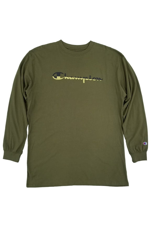 Mens Big & Tall Green Caoli Pullover Crew Long Sleeve Shirt 2XLT