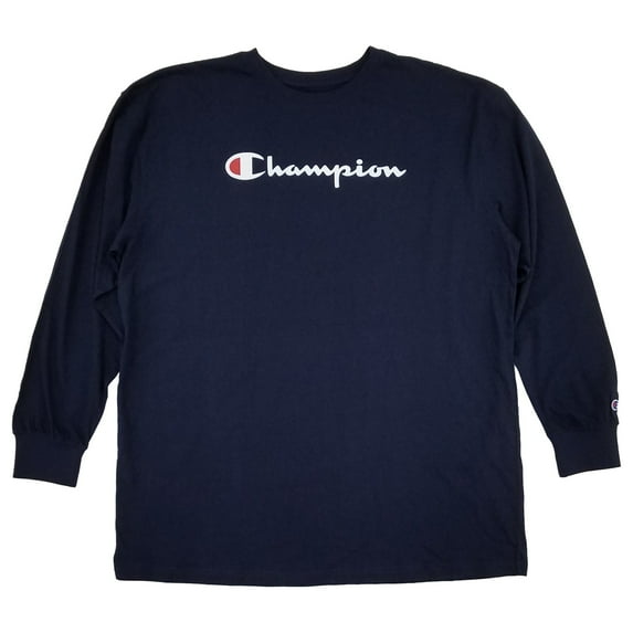 Champion Mens Big & Tall Navy Blue Long Sleeve Crew Neck Shirt 2XL