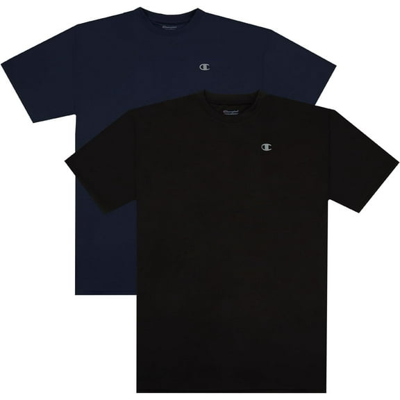 Champion Mens Big and Tall Active Performance T Shirt Moisture Wicking 2 Pack Black/Navy