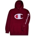thumbnail image 1 of Champion Hoodie for Men Big And Tall Mens Oversized Pullover Fleece Sweatshirt Burgundy, 1 of 8