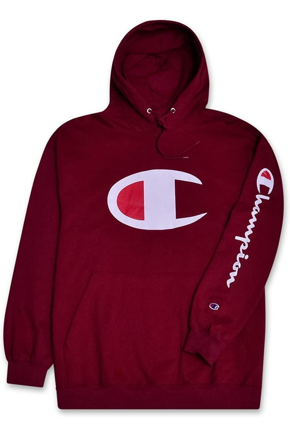 Hoodie for Men Big And Tall Mens Oversized Pullover Fleece Sweatshirt Burgundy
