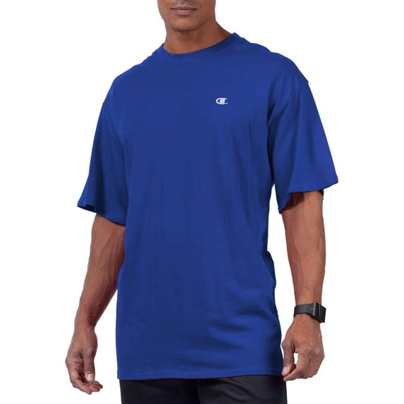 Champion Mens Big and Tall Crewneck Jersey T-Shirt With Left Chest C Logo