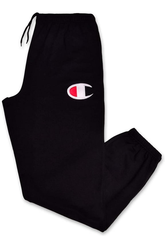 Mens Big and Tall Fleece Jogger Sweatpants with C Logo Black 3XT