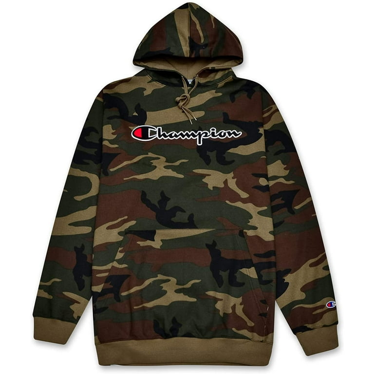 Champion Mens Big and Tall Hoodie Sweatshirt with Embroidered Script Logo CAMO 2XT Walmart