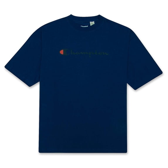 Champion Mens Big and Tall Printed Script Logo Tee Royal 2X