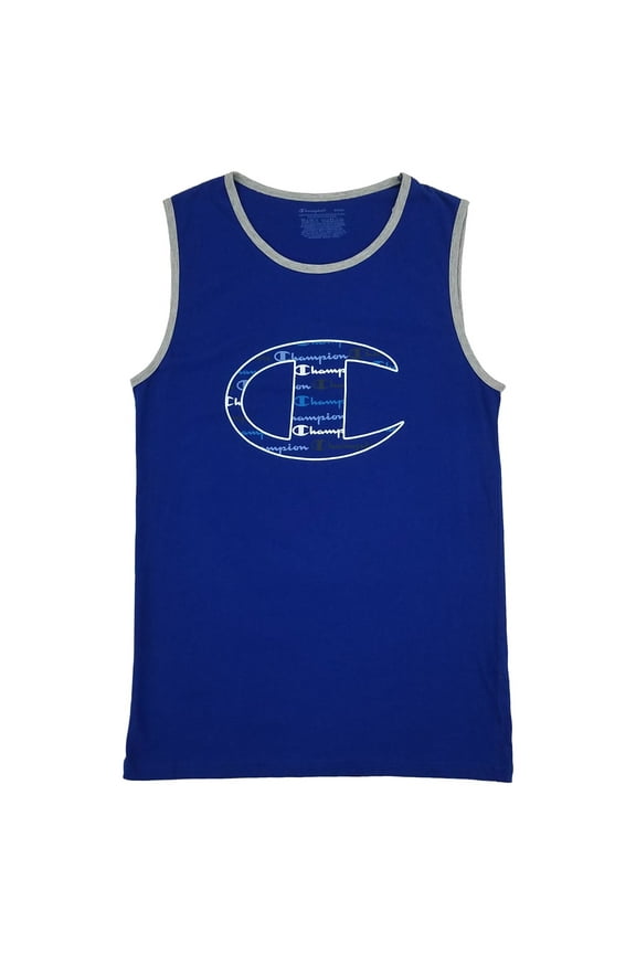 Mens Blue & Gray Tank Top Muscle Shirt Sleeveless Shirt Small