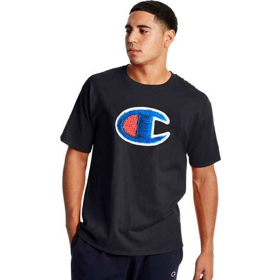 Champion Mens Classic Big C Logo T-Shirt BLK-S