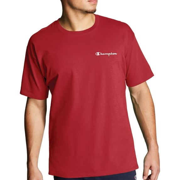 Champion Mens Classic Jersey Short-Sleeve Tee, L, Courageous Red