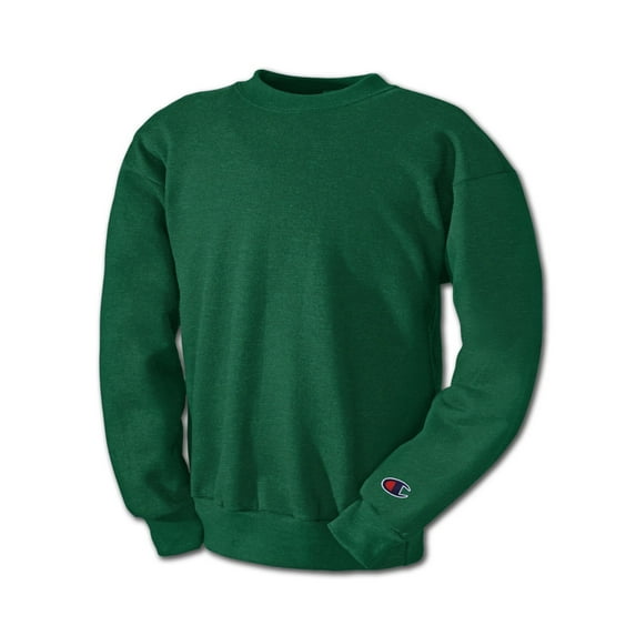 Champion Mens Double Dry Eco Fleece Crew, XL, Dark Green Heather