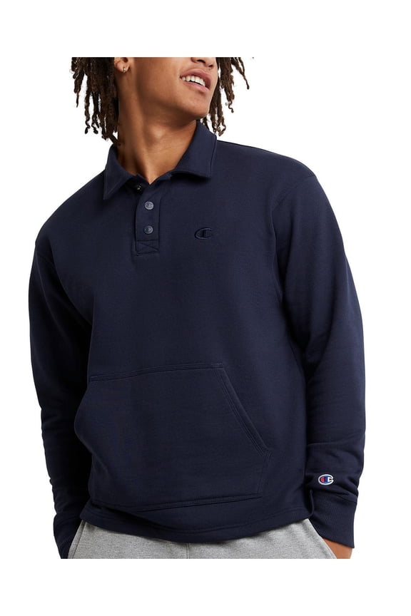 , Midweight Crewneck, Best Comfortable Sweatshirt for Men, Navy-407D55, Small