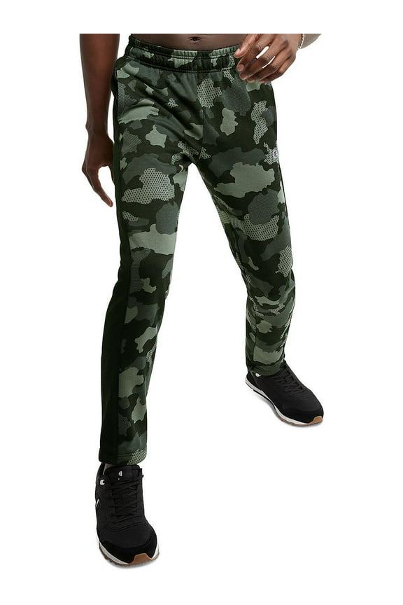 Mens Urban Pursuits Fleece Sweatpants Small Mesh Camo Cargo Olive