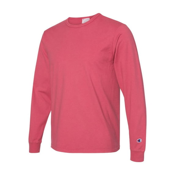 Champion Mens Garment-Dyed Long Sleeve T-Shirt