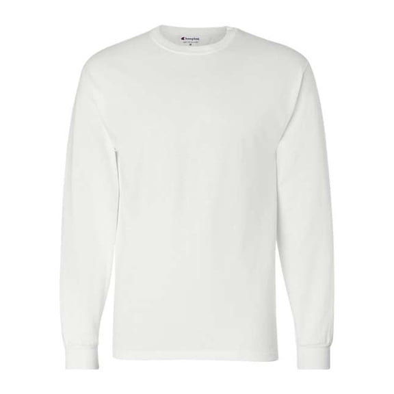 Champion Mens Long Sleeve Tee, 3XL, White