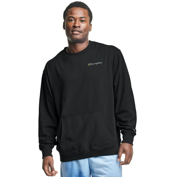 Champion Mens Middleweight Hybrid Crew, L, Black