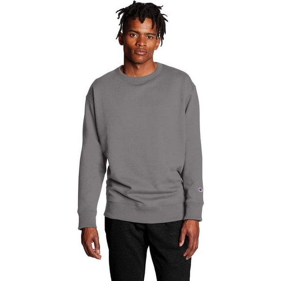Champion Mens Powerblend Crewneck Sweatshirt, 3XL, Stone Grey