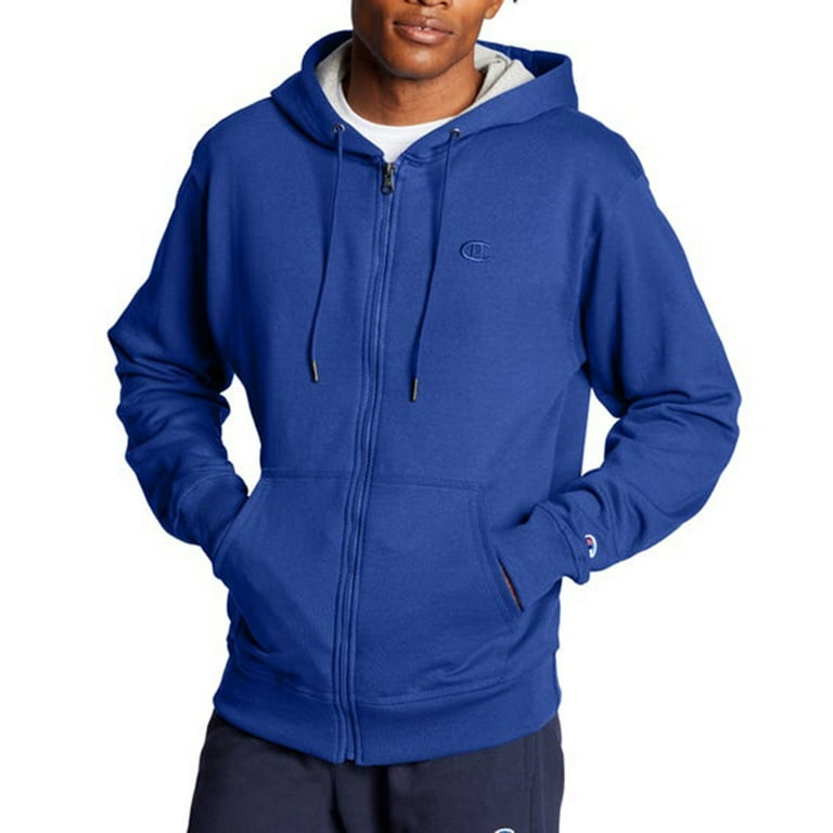 Champion Mens Powerblend Fleece Full Zip Hoodie Long Sleeve Sweatshirt Logo S0891 Walmart