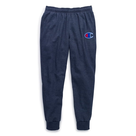 Champion Mens Powerblend Fleece Joggers, M, Navy Heather