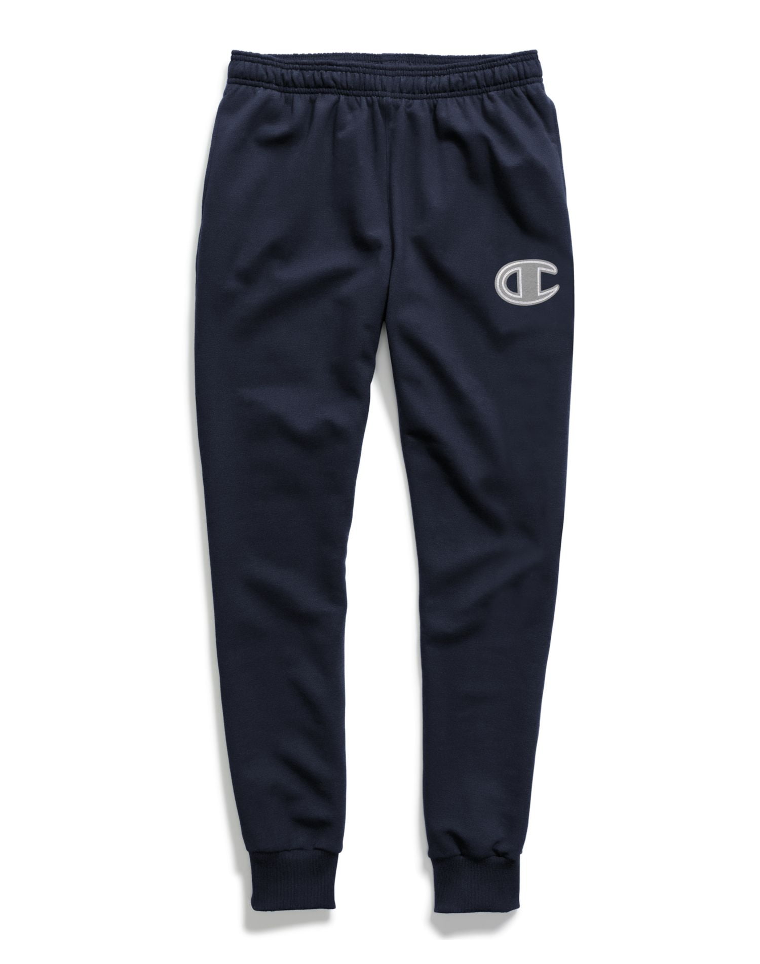 Champion Mens Powerblend Fleece Joggers XL White C Navy Walmart