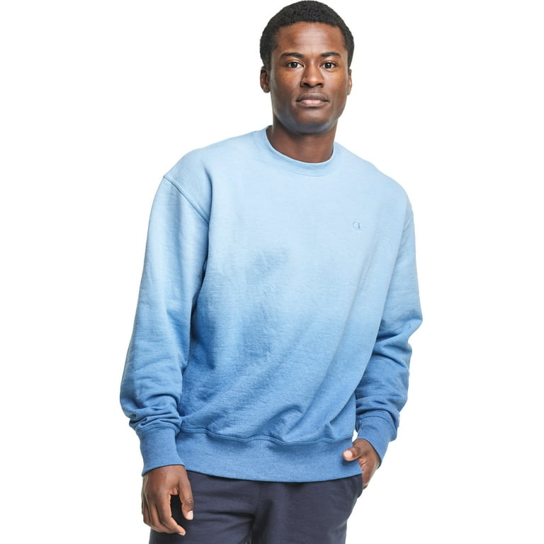 Champion Mens Powerblend Fleece Ombre Crew XL Ombre Shield Blue Walmart