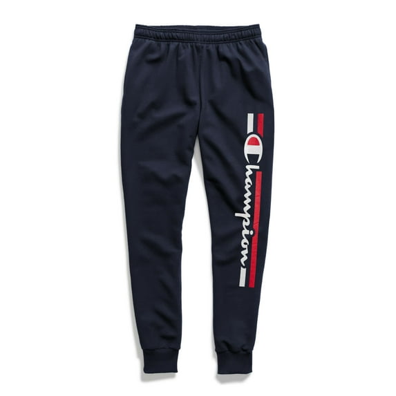 Champion Mens Powerblend Graphic Jogger Pant, Adult, Navy, XL
