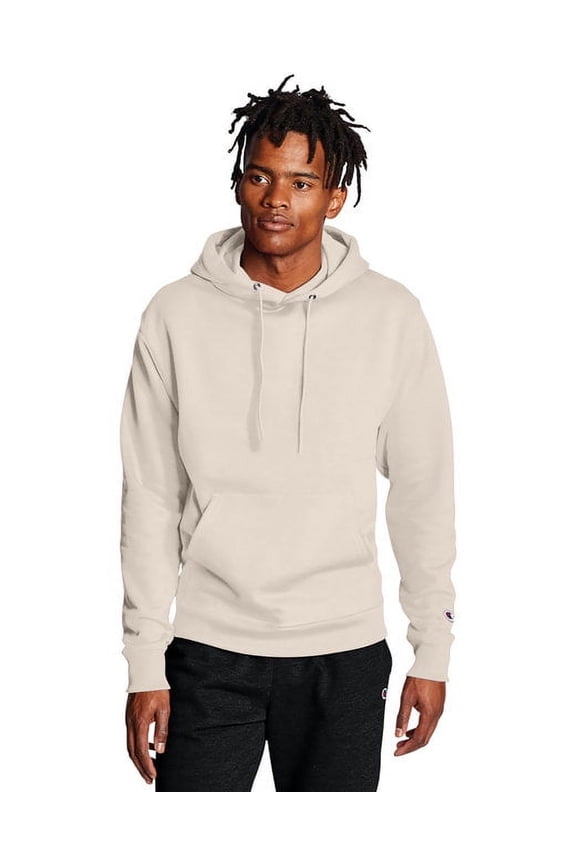 Mens Powerblend Hooded Sweatshirt, 2XL, Sand