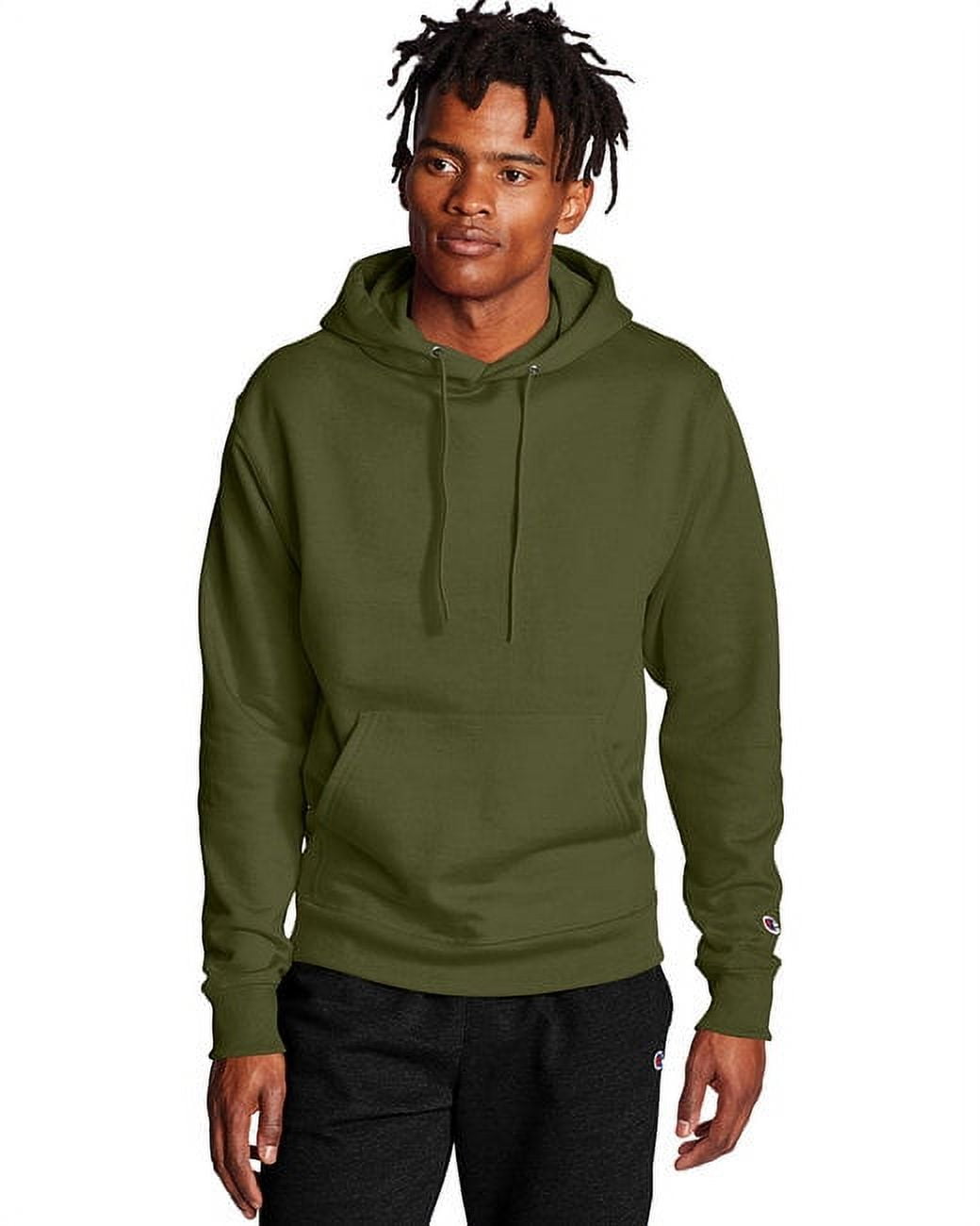 Champion Mens Powerblend Hooded Sweatshirt, 3XL, Fresh Olive