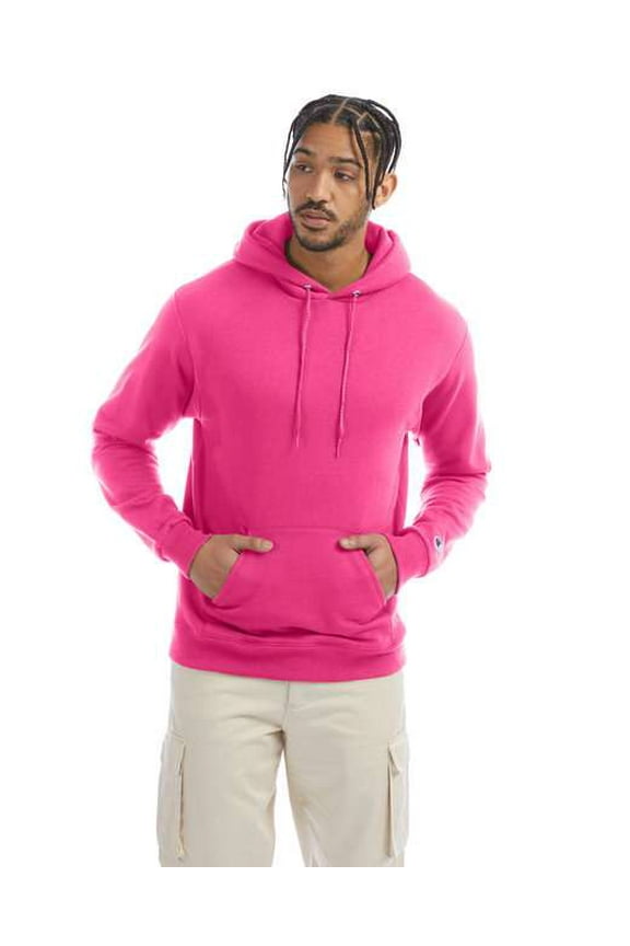 Mens Powerblend Hooded Sweatshirt, XL, Wow Pink